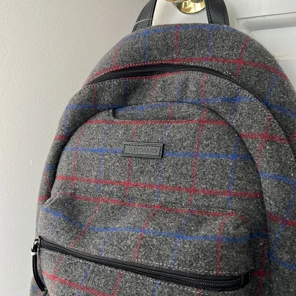 NWT Baekgaard tweed and leather backpack